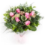 Six Long Stemmed Pink Roses 